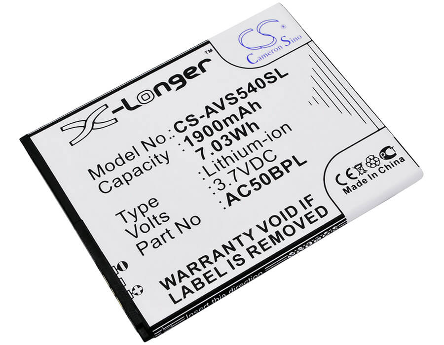 3.7V, 1900mAh, Li-ion Battery fits Archos, 50b Platinum, 7.03Wh