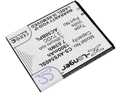 3.7V, 1900mAh, Li-ion Battery fits Archos, 50b Platinum, 7.03Wh