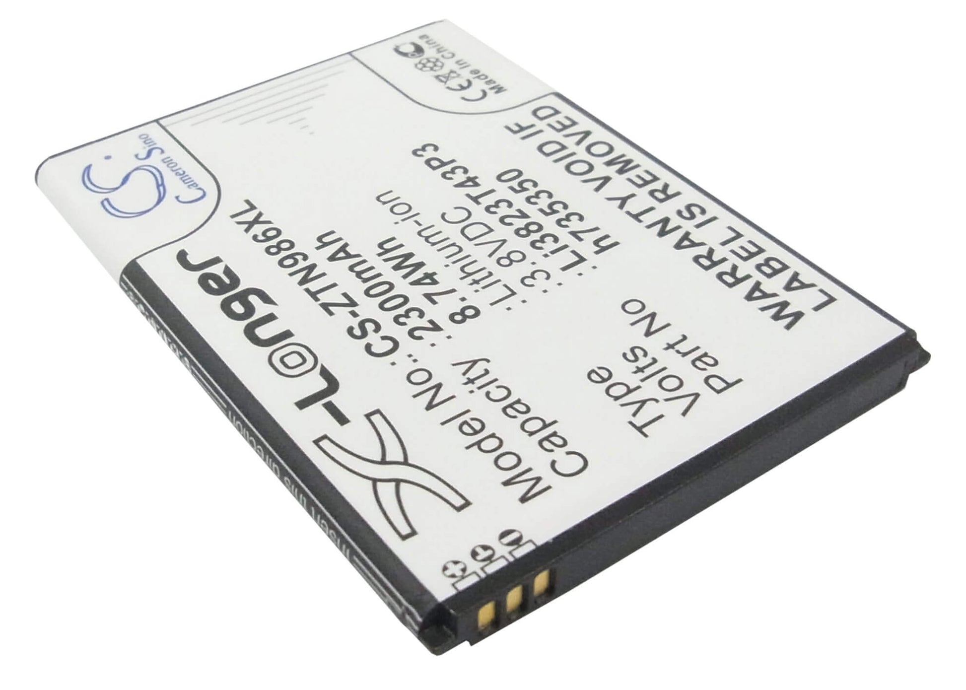 Mobile, Smartphone 3.8V, 2300mAh, Li-ion Battery fits Tegra, 4, 8.74Wh