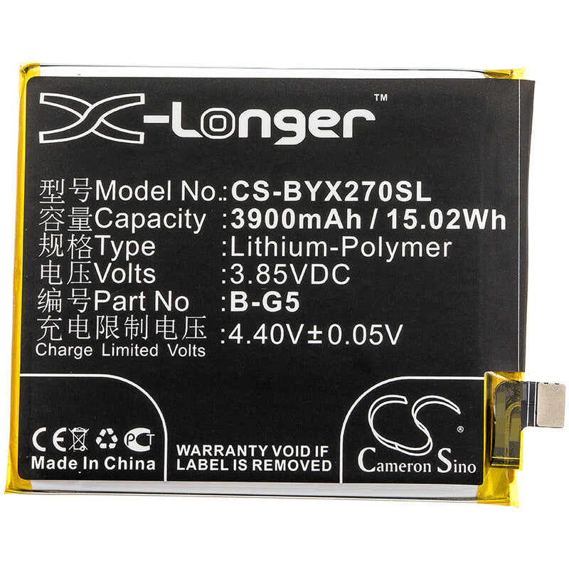 3.85V, 3900mAh, Li-Polymer Battery fits Vivo, V1829, V1829a, 15.015Wh