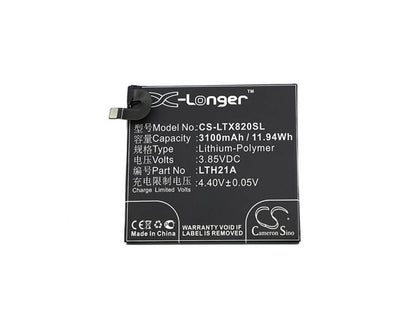 3.85V, 3100mAh, Li-Polymer Battery fits Letv, Max 2, X820, 11.935Wh