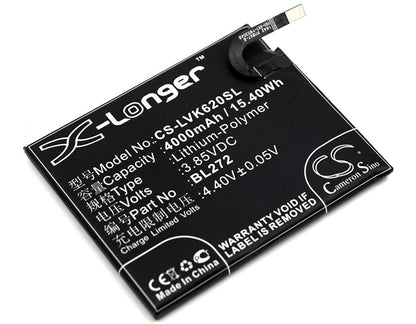 3.85V, 4000mAh, Li-Polymer Battery fits Lenovo, K33a42, Vibe K6 Power, 15.4Wh