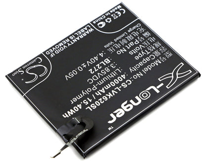 3.85V, 4000mAh, Li-Polymer Battery fits Lenovo, K33a42, Vibe K6 Power, 15.4Wh