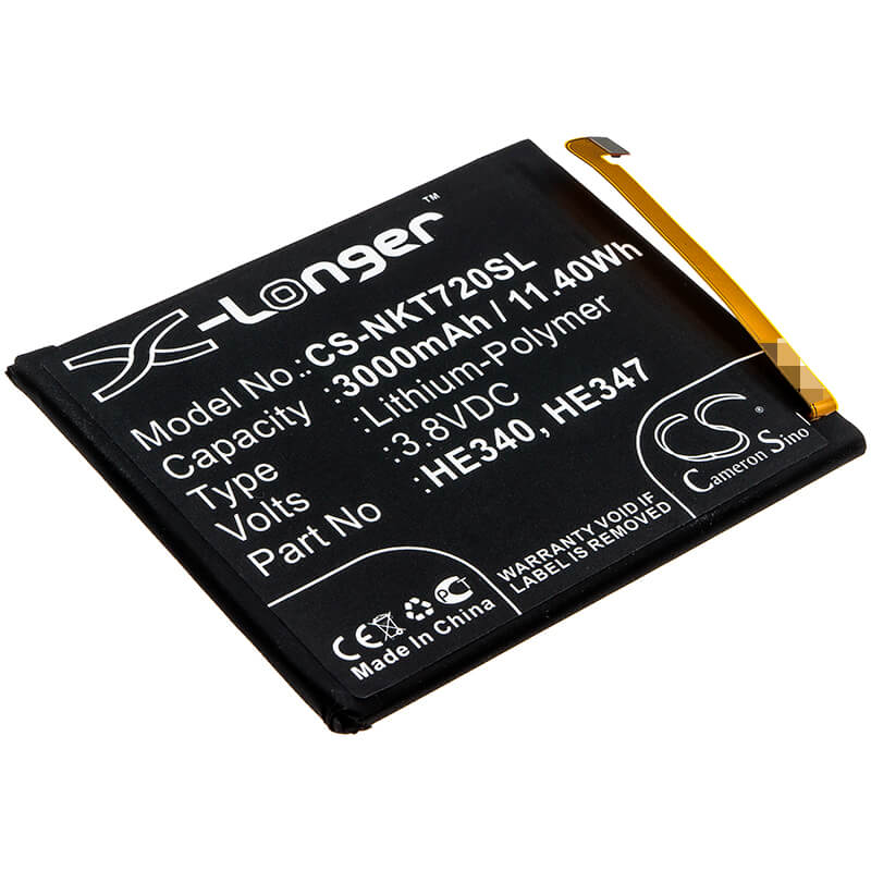 3.8V, 3000mAh, Li-Polymer Battery fits Nokia, 7.1, Ta-1041, 11.4Wh
