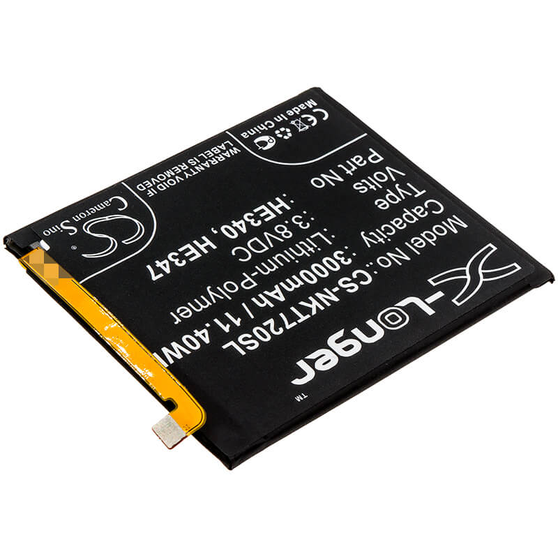 3.8V, 3000mAh, Li-Polymer Battery fits Nokia, 7.1, Ta-1041, 11.4Wh