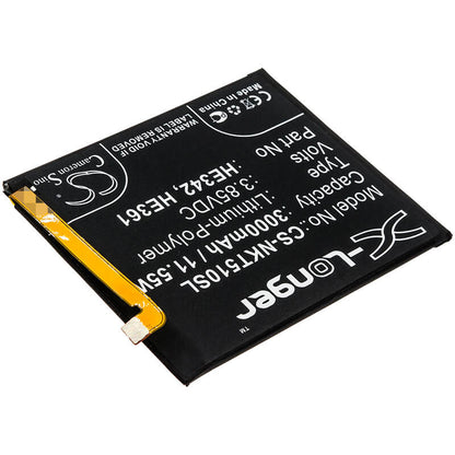 3.85V, 3000mAh, Li-Polymer Battery fits Nokia, 5.1 Plus, Nokia 6.1 Plus, 11.55Wh