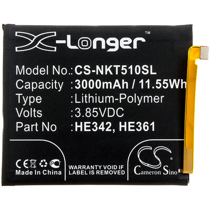 3.85V, 3000mAh, Li-Polymer Battery fits Casper, Via P3, 11.55Wh
