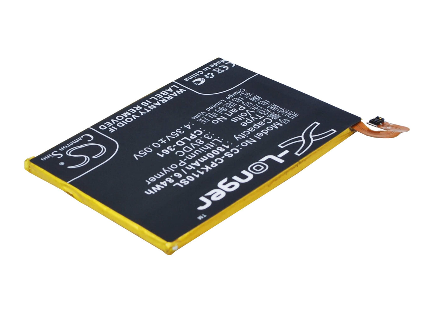 3.8V, 1800mAh, Li-Polymer Battery fits Coolpad, Ivvi K1 Mini, 6.84Wh