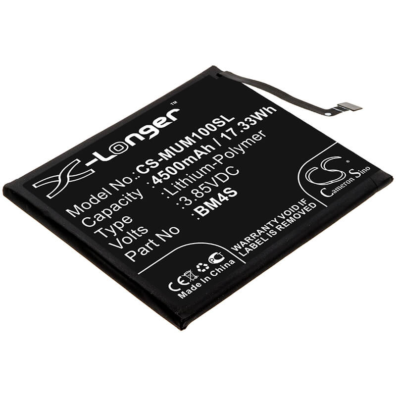 3.85V, 4500mAh, Li-Polymer Battery fits Xiaomi, M2004j7ac, Redmi 10x, 17.325Wh