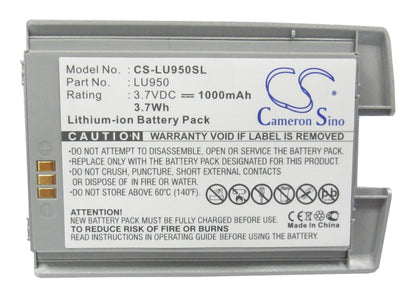 3.7V, 1000mAh, Li-ion Battery fits Lg, Ku950, Ku-950, 3.7Wh