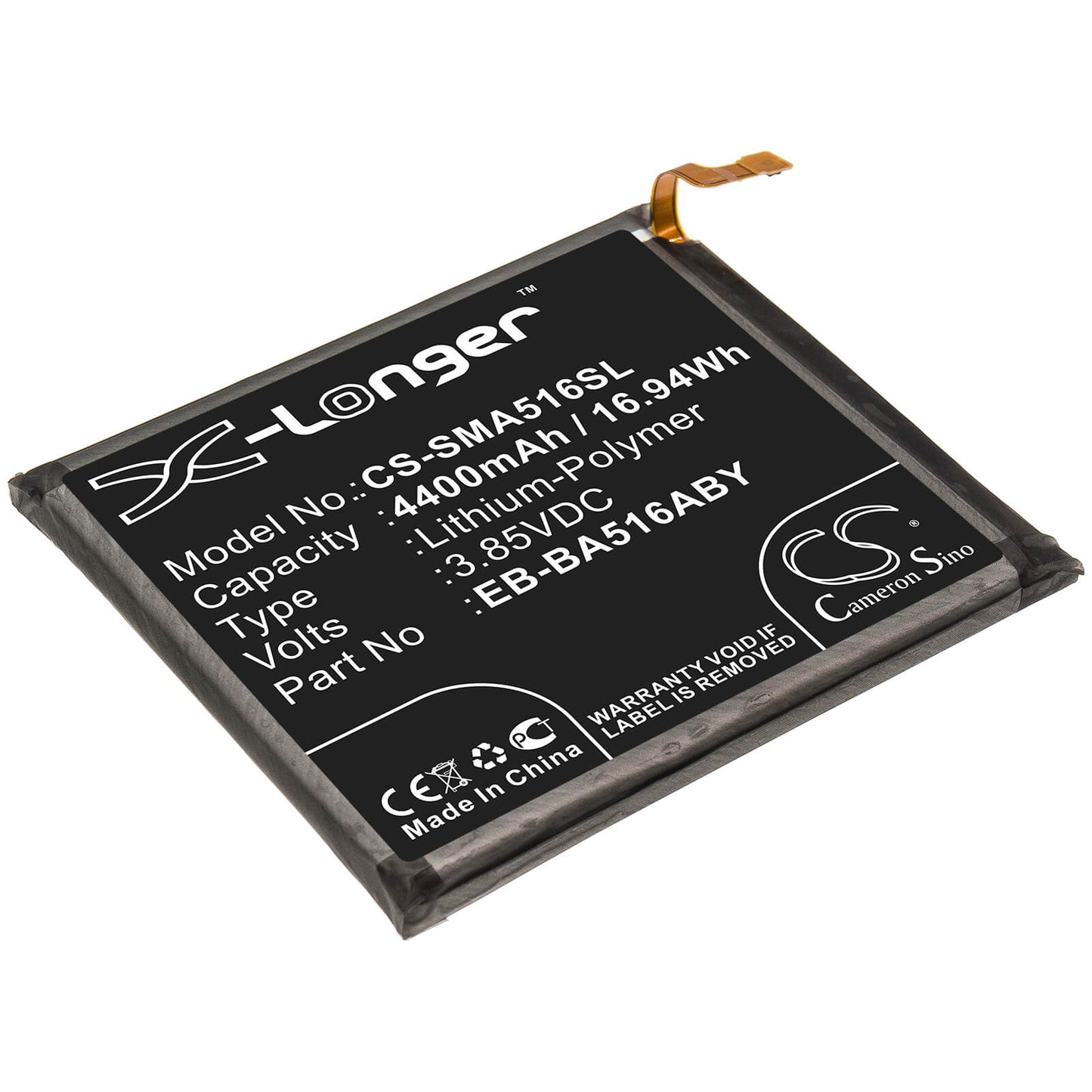 3.85V, 4400mAh, Li-Polymer Battery fits Samsung, Galaxy A51 5g, Galaxy A51 Uw 5g, 16.94Wh