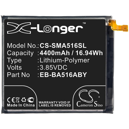 3.85V, 4400mAh, Li-Polymer Battery fits Samsung, Galaxy A51 5g, Galaxy A51 Uw 5g, 16.94Wh