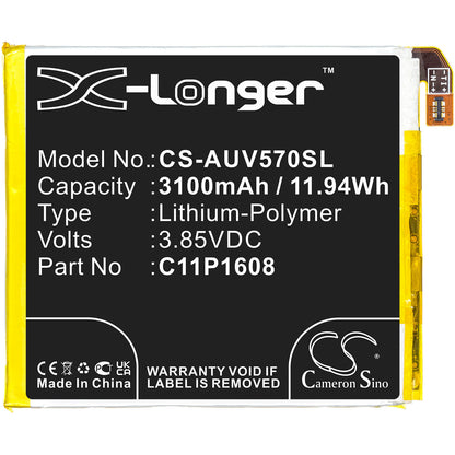 3.85V, 3100mAh, Li-Polymer Battery fits Asus, A002a, V570kl, 11.935Wh