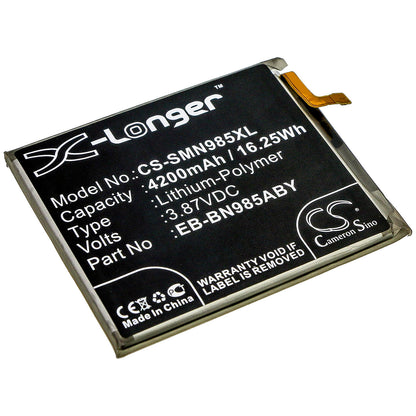 3.87V, 4200mAh, Li-Polymer Battery fits Samsung, Galaxy Note 20 Ultra, Galaxy Note 20 Ultra Uw 5g, 16.254Wh