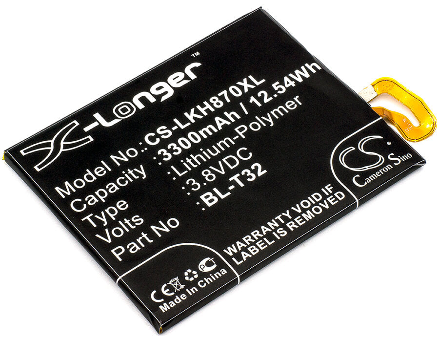 3.8V, 3300mAh, Li-Polymer Battery fits Lg, As993, G6, 12.54Wh