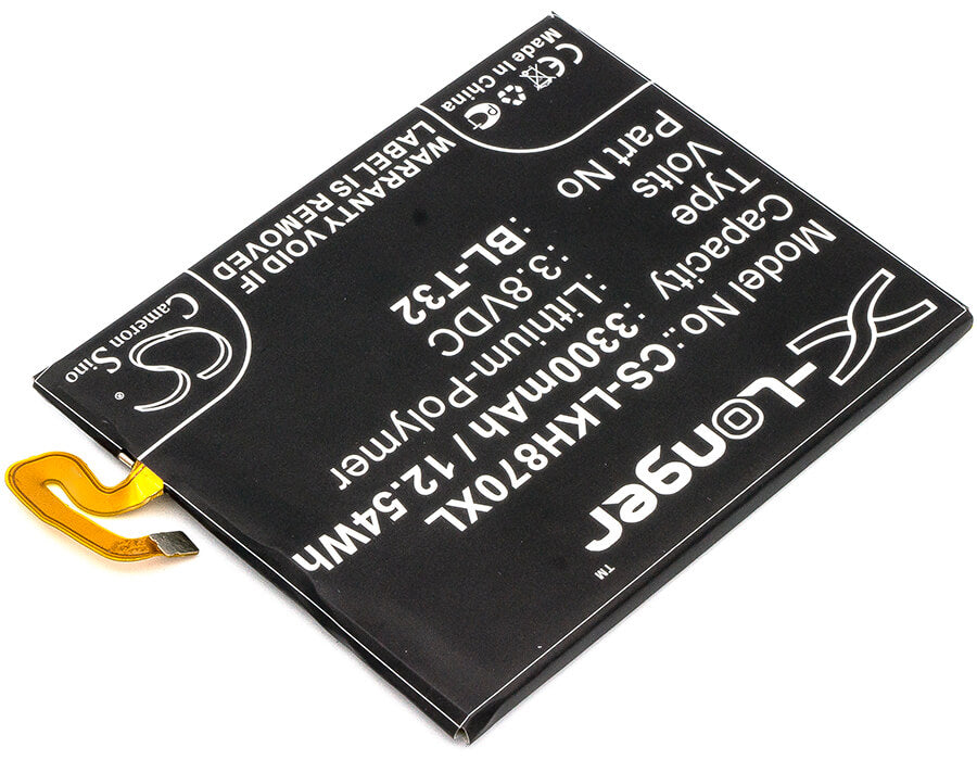 3.8V, 3300mAh, Li-Polymer Battery fits Lg, As993, G6, 12.54Wh
