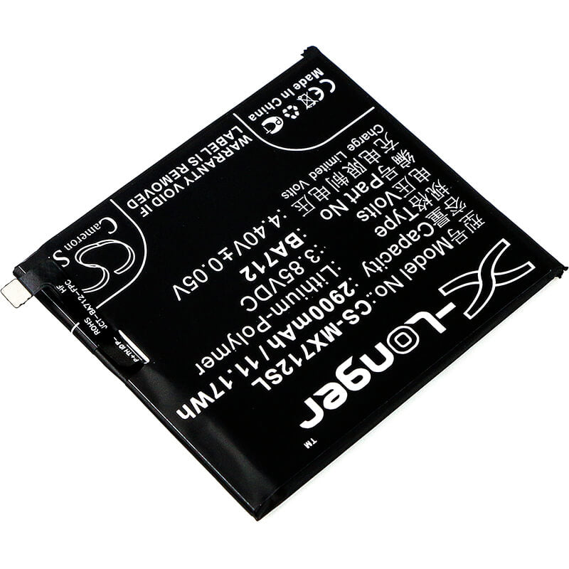 3.85V, 2900mAh, Li-Polymer Battery fits Meilan, S6, 11.165Wh