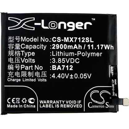 3.85V, 2900mAh, Li-Polymer Battery fits Meilan, S6, 11.165Wh