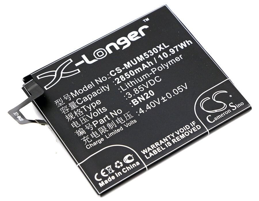 3.85V, 2850mAh, Li-Polymer Battery fits Xiaomi, 5c ( China Version ), Meri ( China Version ), 10.9725Wh