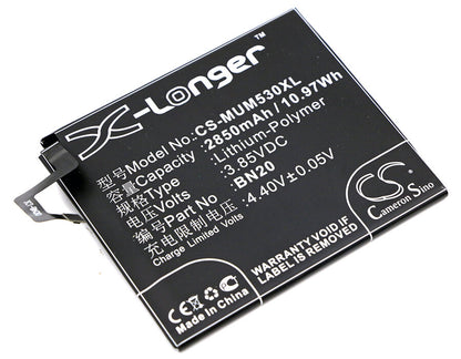 3.85V, 2850mAh, Li-Polymer Battery fits Xiaomi, 5c ( China Version ), Meri ( China Version ), 10.9725Wh