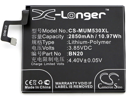 3.85V, 2850mAh, Li-Polymer Battery fits Xiaomi, 5c ( China Version ), Meri ( China Version ), 10.9725Wh