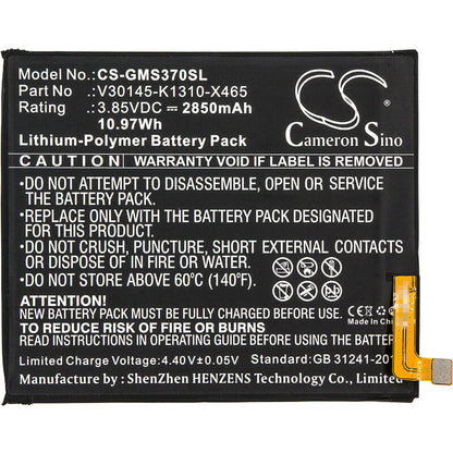 3.85V, 2850mAh, Li-Polymer Battery fits Gigaset, Gs370, 10.9725Wh
