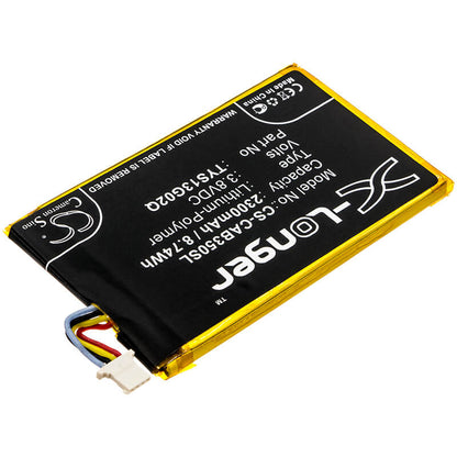 3.8V, 2300mAh, Li-Polymer Battery fits Cat, B35, 8.74Wh