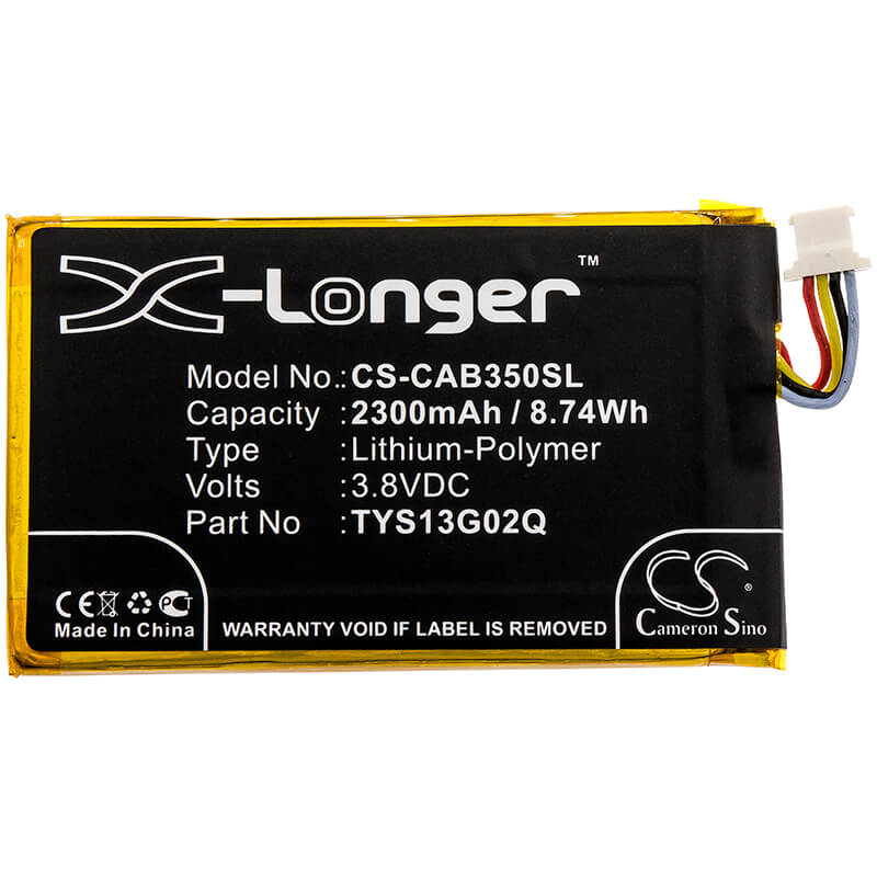 3.8V, 2300mAh, Li-Polymer Battery fits Cat, B35, 8.74Wh