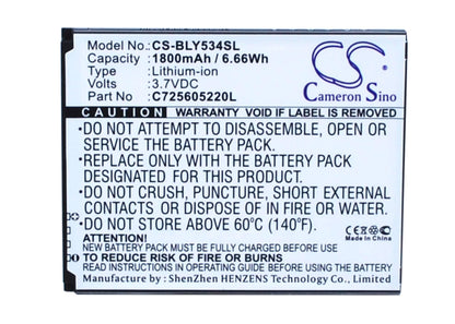 3.7V, 1800mAh, Li-ion Battery fits Blu, Studio 5.0 Hd, Studio 5.0 Hd Lte, 6.66Wh