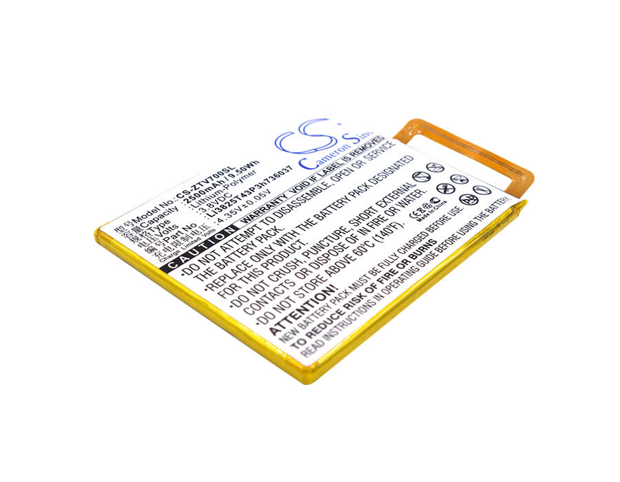 3.8V, 2500mAh, Li-Polymer Battery fits Zte, Blade A2, Blade V7, 9.5Wh