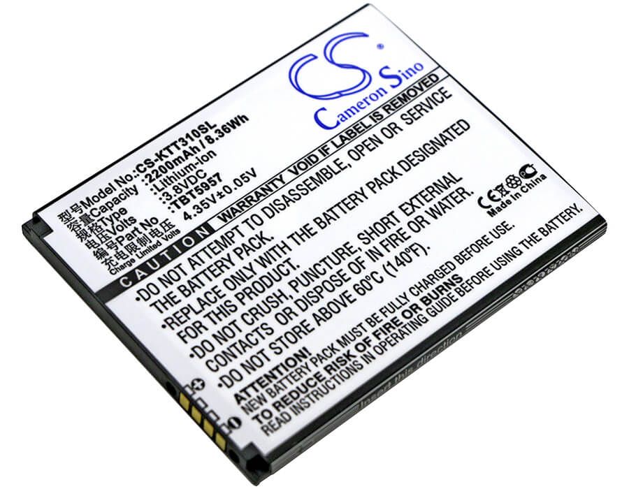 3.8V, 2200mAh, Li-ion Battery fits K-touch, Touch 3, Touch 3c, 8.36Wh