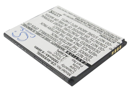 3.7V, 1800mAh, Li-ion Battery fits Archos, 50, 50 Helium 4g, 6.66Wh