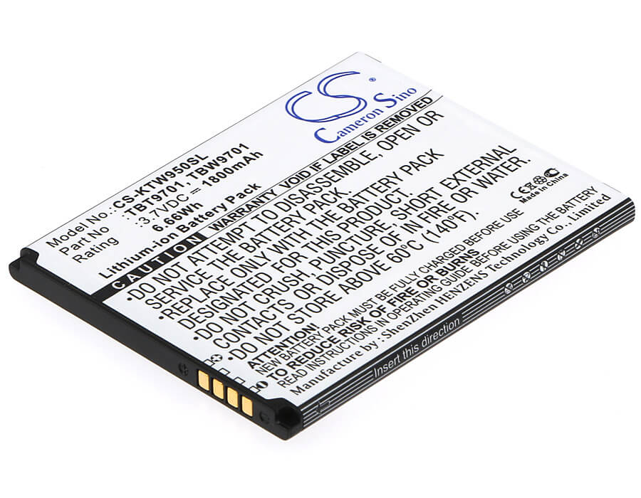 3.7V, 1800mAh, Li-ion Battery fits K-touch, E80, E88, 6.66Wh