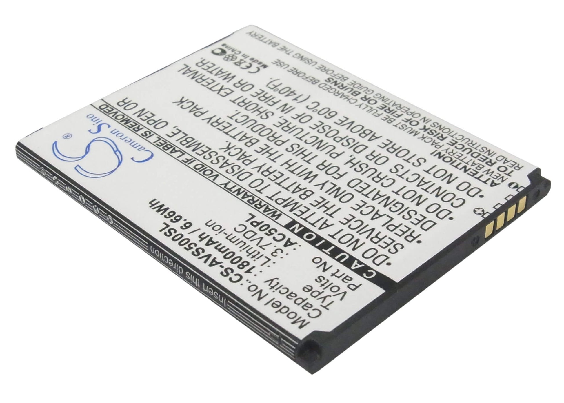 3.7V, 1800mAh, Li-ion Battery fits Highscreen, B2000 Prime, 6.66Wh