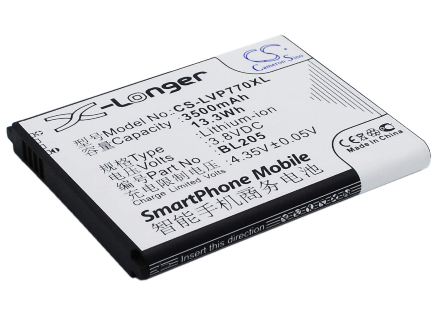 3.8V, 3500mAh, Li-ion Battery fits Lenovo, P770, 13.3Wh