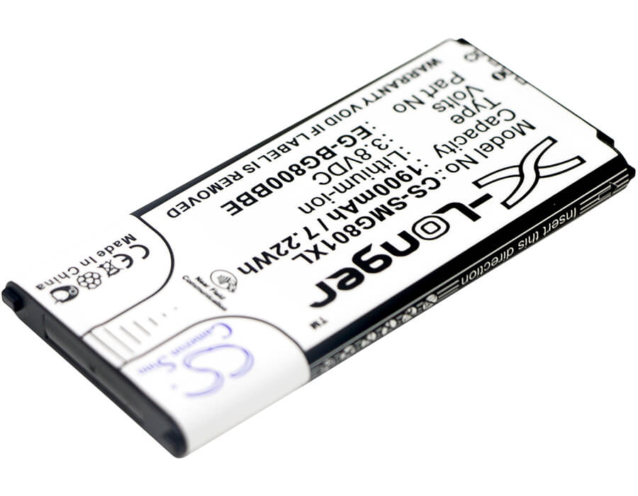 3.8V, 1900mAh, Li-ion Battery fits Samsung, Galaxy S5 Dx, Galaxy S5 Mini, 7.22Wh