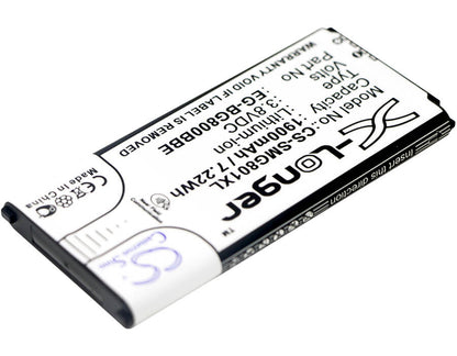 3.8V, 1900mAh, Li-ion Battery fits Samsung, Galaxy S5 Dx, Galaxy S5 Mini, 7.22Wh