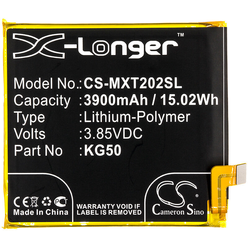 3.85V, 3900mAh, Li-Polymer Battery fits Motorola, Moto One Hyper, Xt2027, 15.015Wh