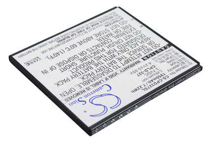 3.7V, 1950mAh, Li-ion Battery fits Coolpad, 5952, 7620l, 7.215Wh
