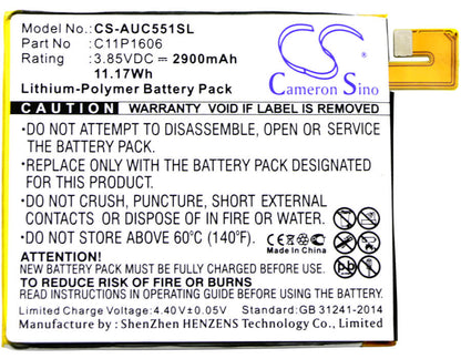 3.85V, 2900mAh, Li-Polymer Battery fits Asus, Zc551kl, Zenfone 3 Laser, 11.165Wh