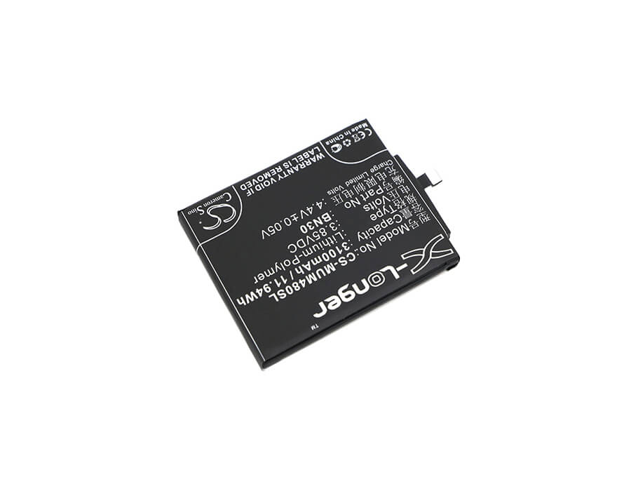 3.85V, 3100mAh, Li-Polymer Battery fits Xiaomi, Mi 4a, Redmi 4a, 11.935Wh