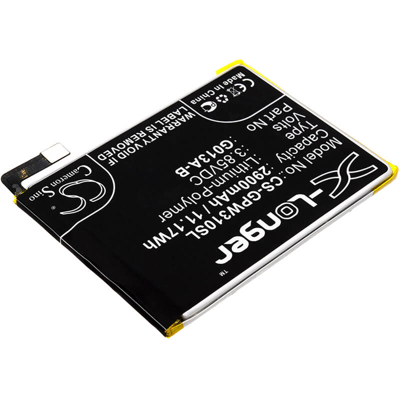 3.85V, 2900mAh, Li-Polymer Battery fits Google, G013a, G013b, 11.165Wh