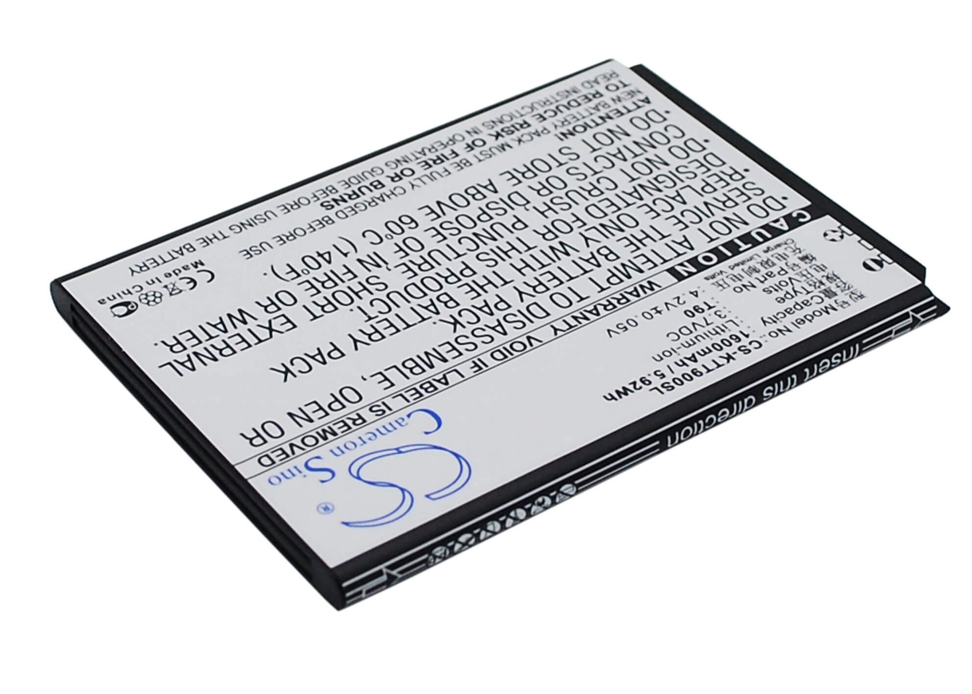 3.7V, 1600mAh, Li-ion Battery fits K-touch, T90, 5.92Wh
