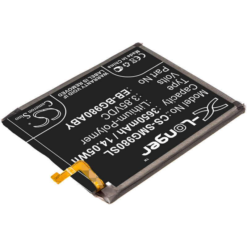 3.85V, 3650mAh, Li-Polymer Battery fits Samsung, Galaxy S11e, Galaxy S20, 14.0525Wh