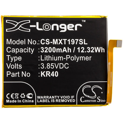 3.85V, 3200mAh, Li-Polymer Battery fits Motorola, Moto One Vision, Xt1970, 12.32Wh