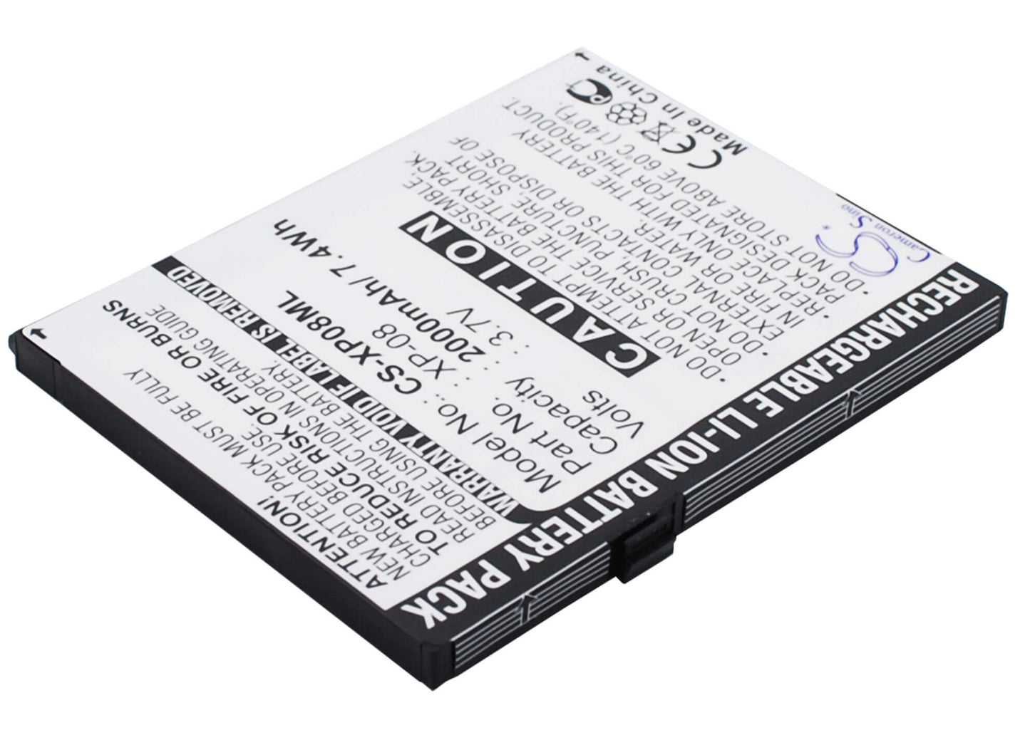 3.7V, 2000mAh, Li-ion Battery fits O2, Xda Flame, 7.4Wh