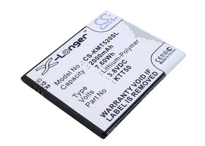 3.8V, 2000mAh, Li-Polymer Battery fits Kazam, Tornado 2, Tornado2 5.0, 7.6Wh