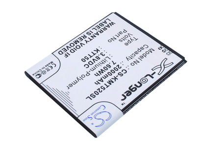 3.8V, 2000mAh, Li-Polymer Battery fits Kazam, Tornado 2, Tornado2 5.0, 7.6Wh