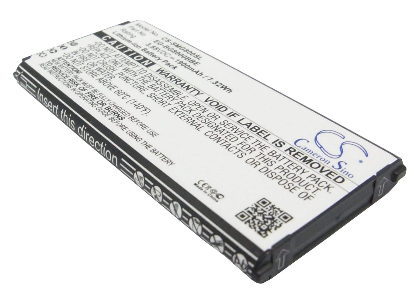 3.85V, 1900mAh, Li-ion Battery fits Samsung, Galaxy S5 Dx, Galaxy S5 Mini, 7.315Wh