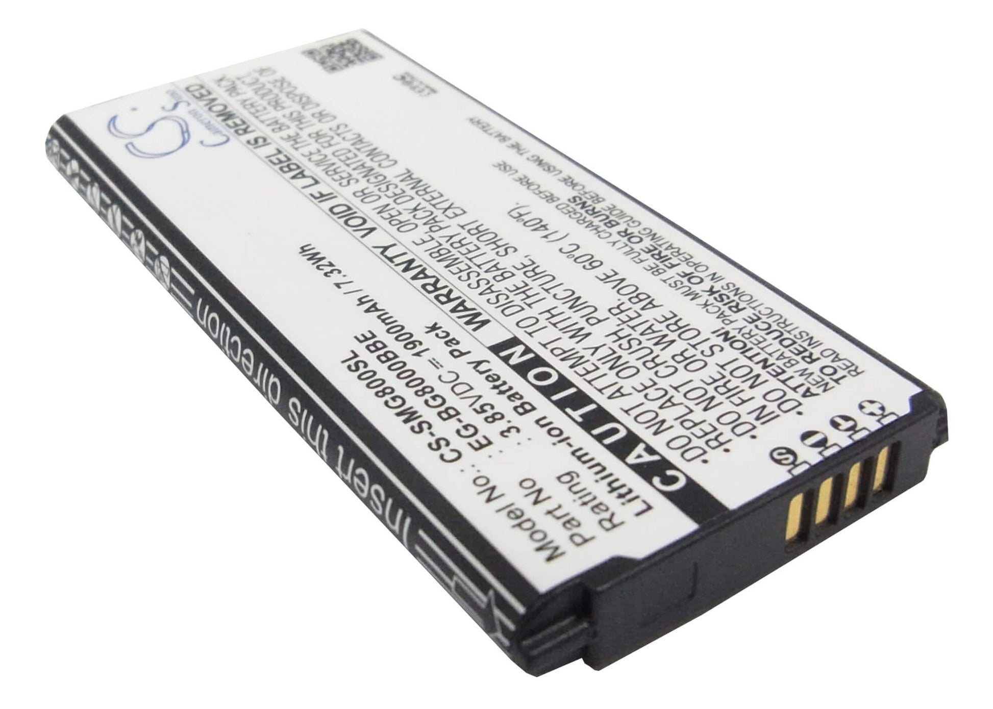 3.85V, 1900mAh, Li-ion Battery fits Samsung, Galaxy S5 Dx, Galaxy S5 Mini, 7.315Wh
